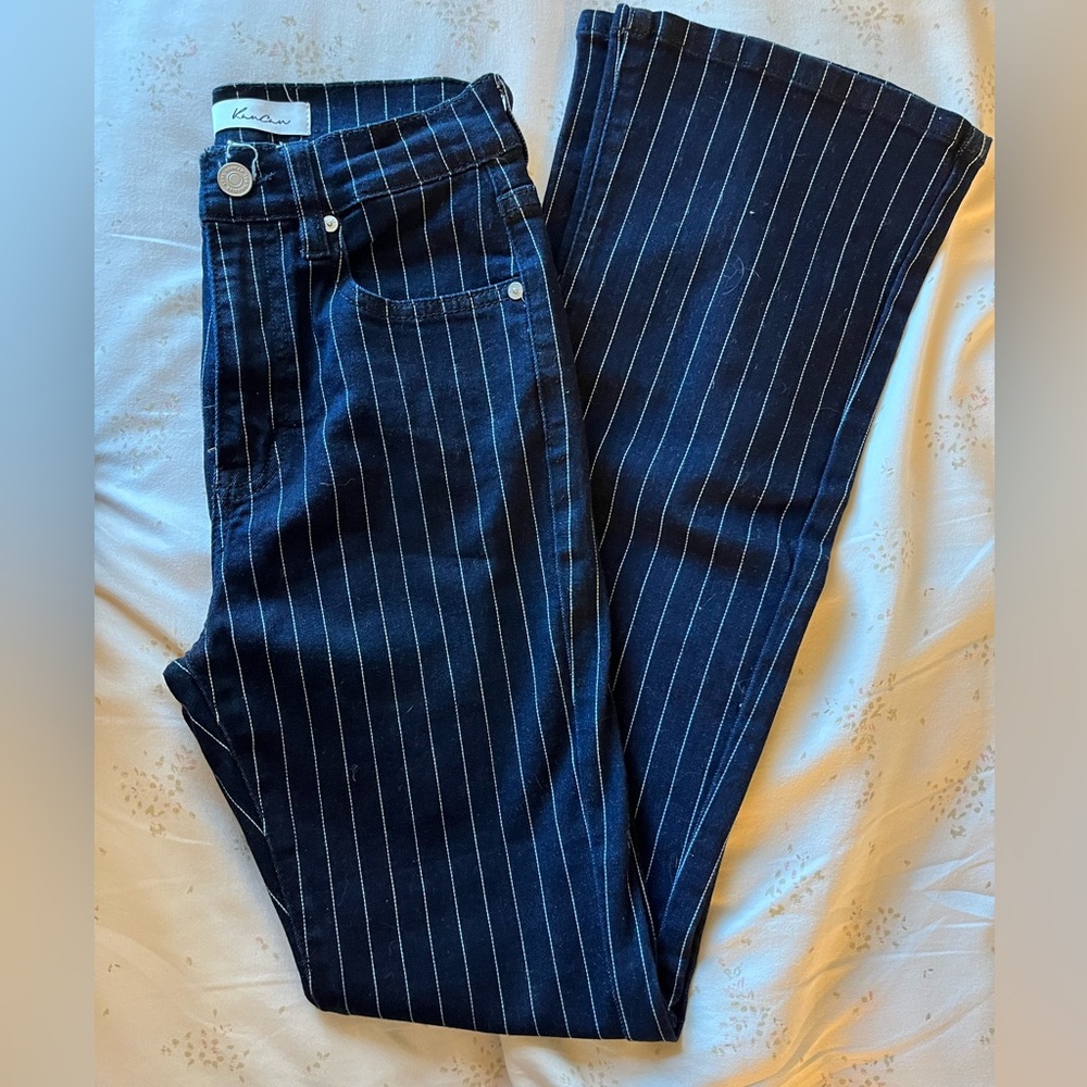 KanCan Striped Bootcut Jeans